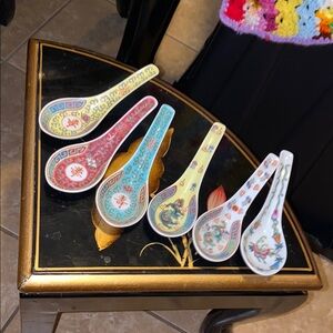 BX50 Set of 6 Colorful Porcelain Spoons